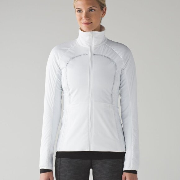 Lululemon Women's White Run For Cold Primaloft Full Zip Puffer Jacket Size 6 - Picture 1 of 10